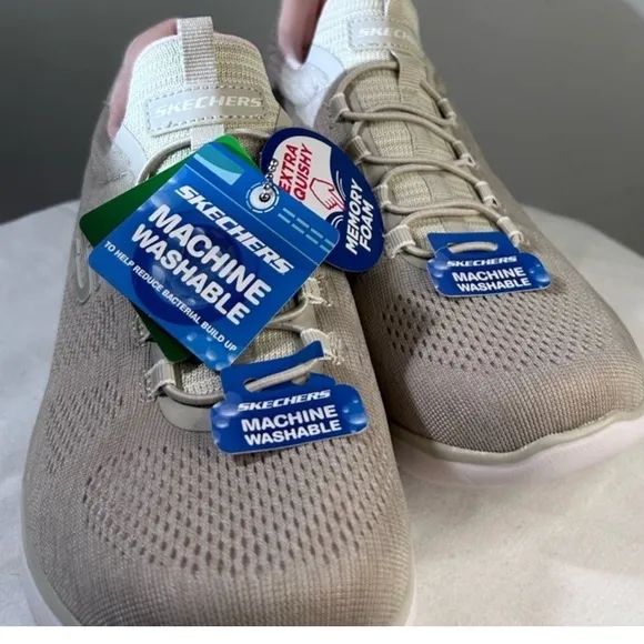 NEW Skechers summit 150113 Cream Athletic memory foam walking Shoes size 10