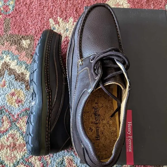 NEW Slip-On Brown Shoes Henry Ferrera Parker-200 Size 9.5