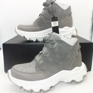 NEW Sorel Kinetic Breakthru Caribou Sneaker Boots Quarry Gray Women's 6