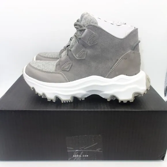NEW Sorel Kinetic Breakthru Caribou Sneaker Boots Quarry Gray Women's 6