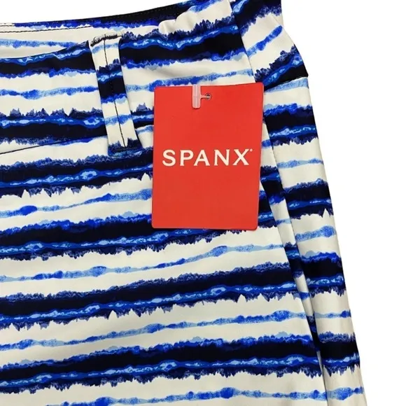 New SPANX Sunshine Shorts, 4&quot; BLUE PAINTED STRIPE