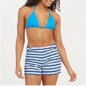 New SPANX Sunshine Shorts, 4&quot; BLUE PAINTED STRIPE