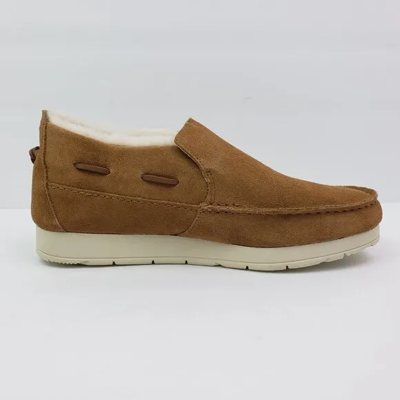 NEW Sperry Moc Sider WR Mens Size 9 Tan Suede Comfort Lined Shoes STS23726