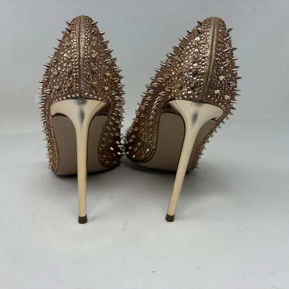 NEW! Steve Madden Stiletto Spike Heel Rose Gold Pumps Shoe 4&quot; Heels Event 8.5