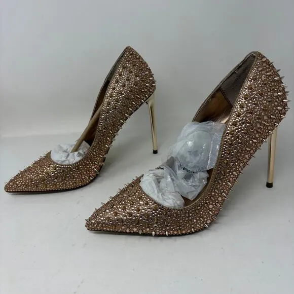 NEW! Steve Madden Stiletto Spike Heel Rose Gold Pumps Shoe 4&quot; Heels Event 8.5