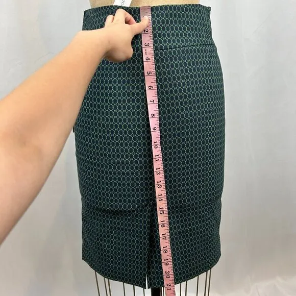 NEW Stitch Fix Margaret M Christiana Skirt Navy Green Pull On Elastic Size Small