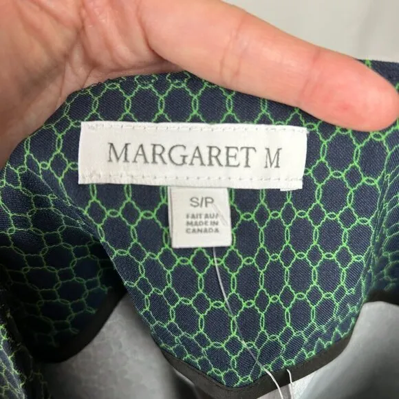 NEW Stitch Fix Margaret M Christiana Skirt Navy Green Pull On Elastic Size Small
