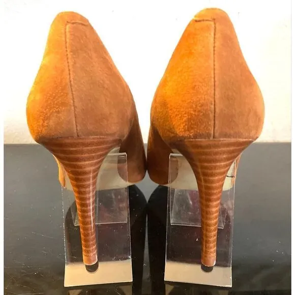 New Tahari Benedict Brown Suede Pointed Toe Pumps Women’s Shoes Size 8.5 M