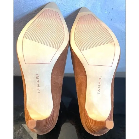 New Tahari Benedict Brown Suede Pointed Toe Pumps Women’s Shoes Size 8.5 M