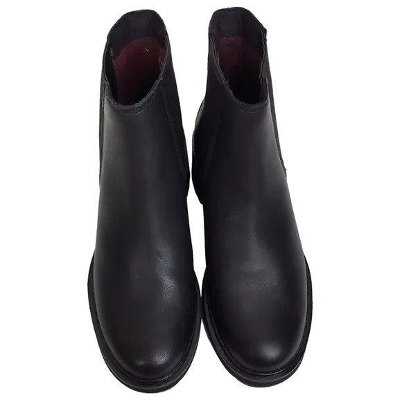 New Timberland Kori park womens chelsea boots leather pull on block heel black