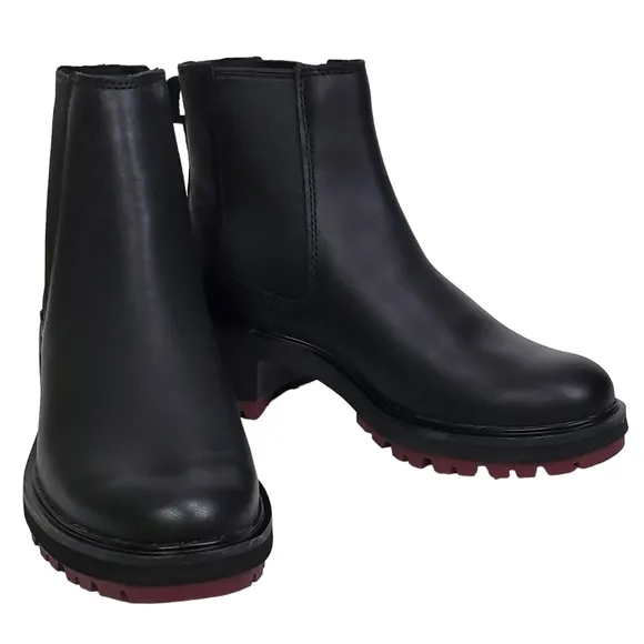 New Timberland Kori park womens chelsea boots leather pull on block heel black