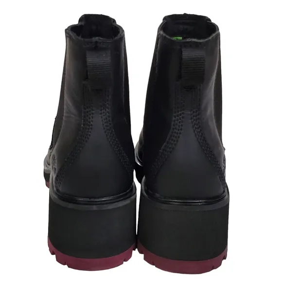 New Timberland Kori park womens chelsea boots leather pull on block heel black
