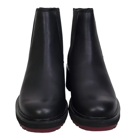 New Timberland Kori park womens chelsea boots leather pull on block heel black