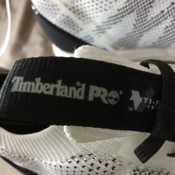 NEW Timberland PRO Radius Knit Composite Toe Men's Work Shoes Sz 7.5 White Black