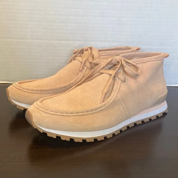 New Tory Burch Chukka Perfect Blush Suede Sneakers Size 9.5