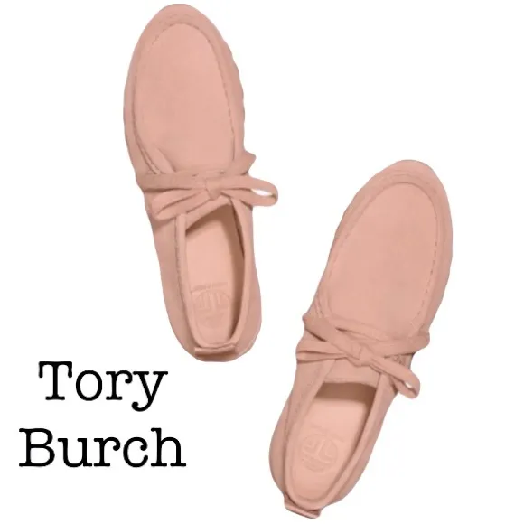 New Tory Burch Chukka Perfect Blush Suede Sneakers Size 9.5