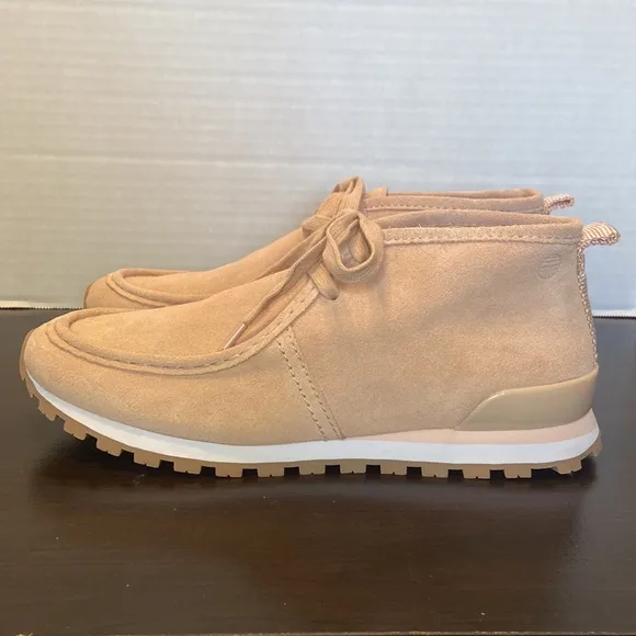 New Tory Burch Chukka Perfect Blush Suede Sneakers Size 9.5