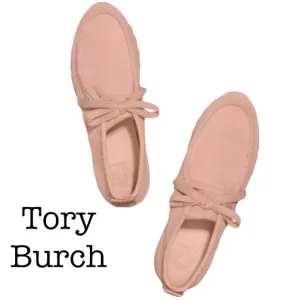 New Tory Burch Chukka Perfect Blush Suede Sneakers Size 9.5