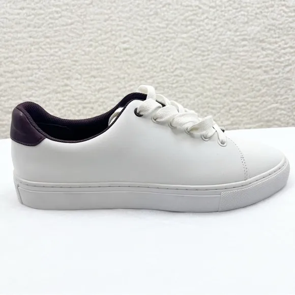 New Tory Burch Sport Hi-Vis Sneaker Size 9.5 White Purple Reflective Shoes