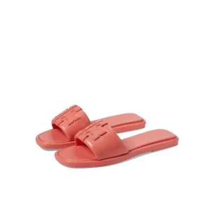 NEW TORY BURCH women double t sport slide sandal in coral