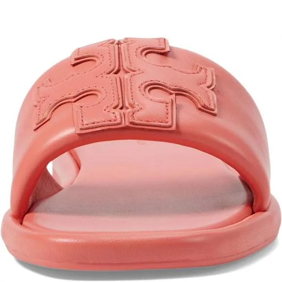 NEW TORY BURCH women double t sport slide sandal in coral