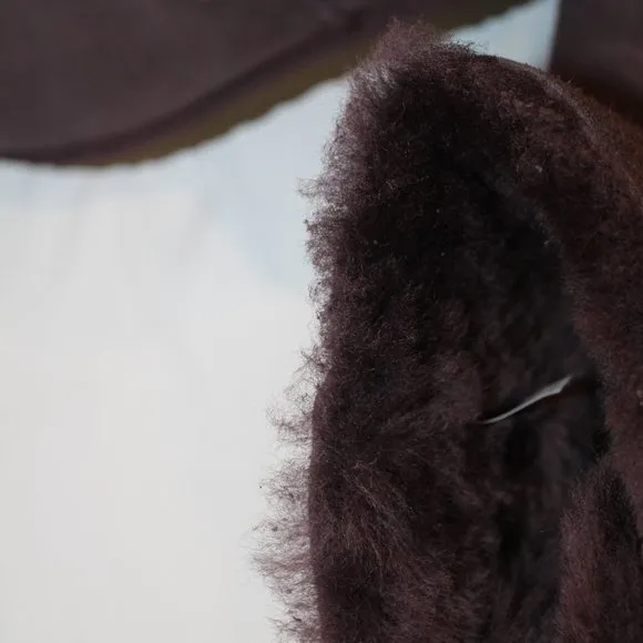 NEW UGG MINI FLUFF CRYSTAL FLUFF‎ SUEDE SHEARLING LINED BOOTS 9