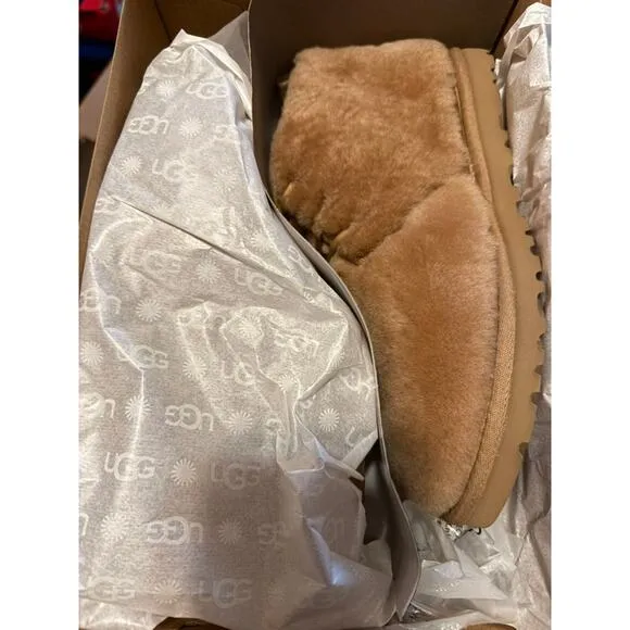 NEW UGG Neumel Cozy Fur Women's Shoes Chukka Boots Chestnut Size 9 - 1123665