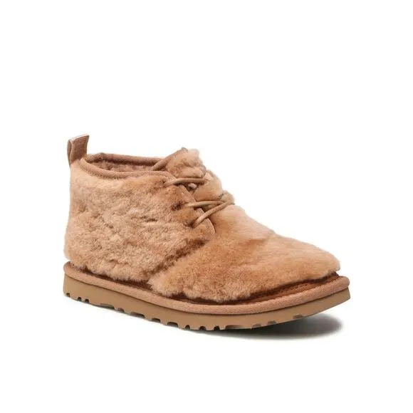 NEW UGG Neumel Cozy Fur Women's Shoes Chukka Boots Chestnut Size 9 - 1123665