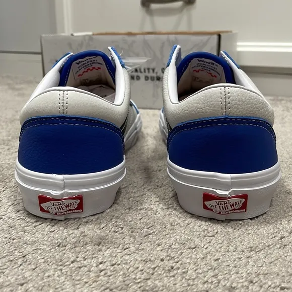 New VANS Sport Leather Skate Old Skool in True Blue/ White