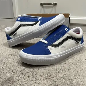 New VANS Sport Leather Skate Old Skool in True Blue/ White