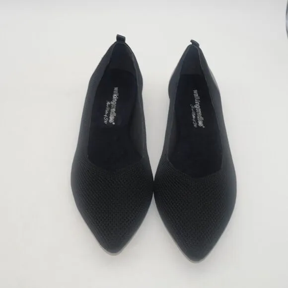 NEW Walking Cradles Hester Pumps Heels Black Knit Leather Shoes Women's 10W