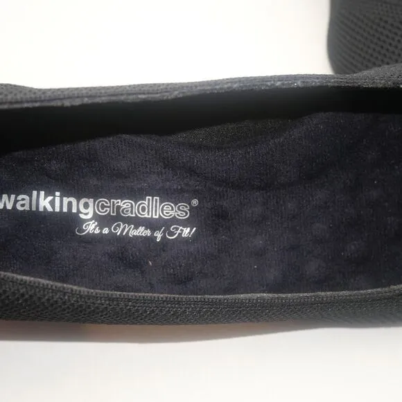 NEW Walking Cradles Hester Pumps Heels Black Knit Leather Shoes Women's 10W