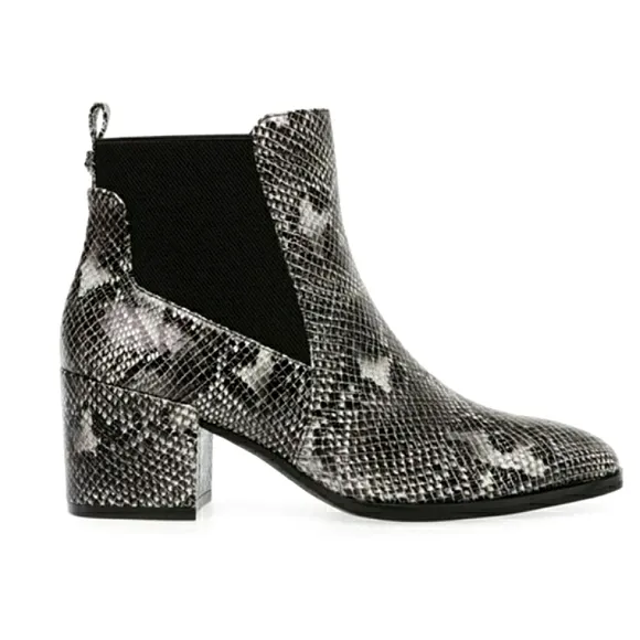 New w/o Box Anne Klein Parson Snake Embossed Block Heel Ankle Boots Size 7 &amp; 8.5