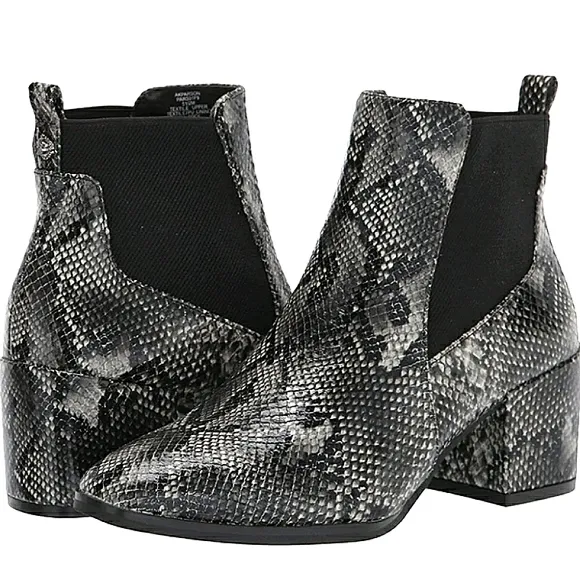 New w/o Box Anne Klein Parson Snake Embossed Block Heel Ankle Boots Size 7 &amp; 8.5