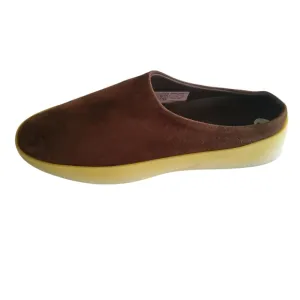 New Wolf &amp; Shepherd Suede Leather Mule Slip On Shoes Unisex Brown
