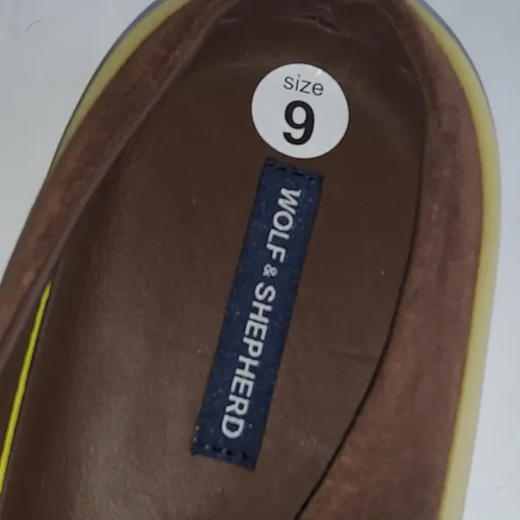 New Wolf &amp; Shepherd Suede Leather Mule Slip On Shoes Unisex Brown