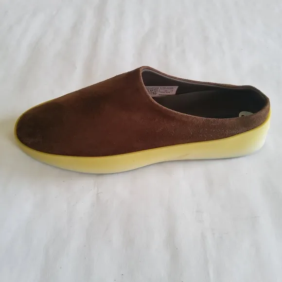 New Wolf &amp; Shepherd Suede Leather Mule Slip On Shoes Unisex Brown
