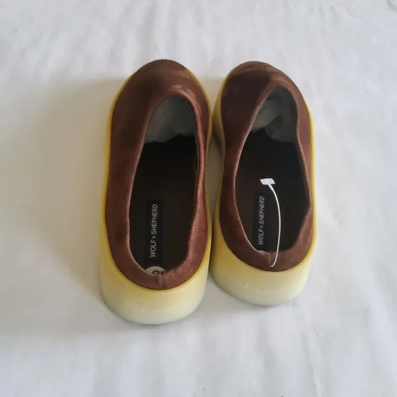 New Wolf &amp; Shepherd Suede Leather Mule Slip On Shoes Unisex Brown