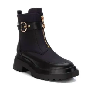 NEW XTI women's front zip biker boots in black