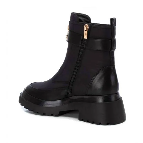 NEW XTI women's front zip biker boots in black