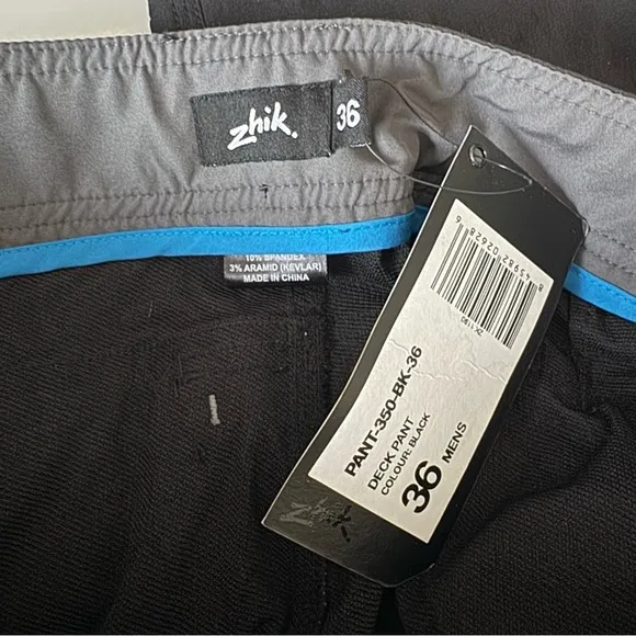 NEW Zhik Deck Pants Mens Size 36 Waist Black Outdoor Sailing Boating