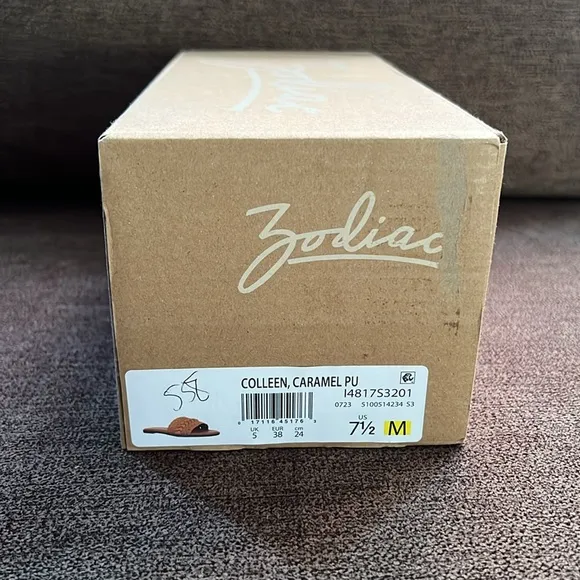New Zodiac Coleen Slide-on Sandal Size 7.5 in Caramel