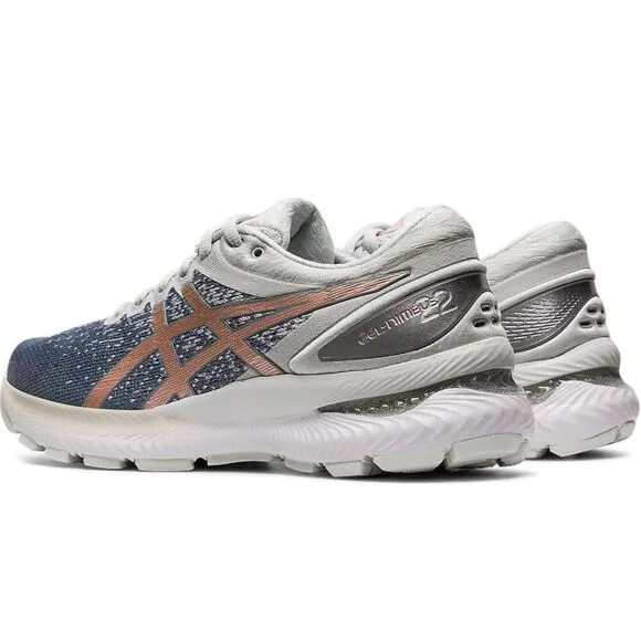 New Asics Gel Nimbus 22 Knit Grey Women's Running Sport Shoes 1012A678 Size 7 US
