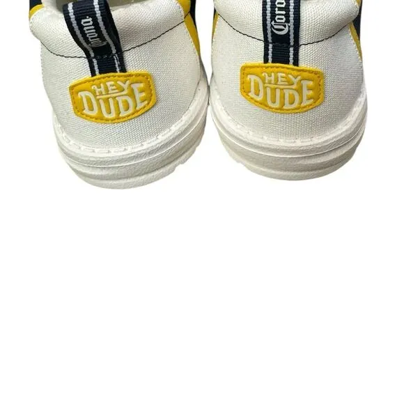NEW Hey Dude Corona Wally Men's Navy White Yellow Shoes 15