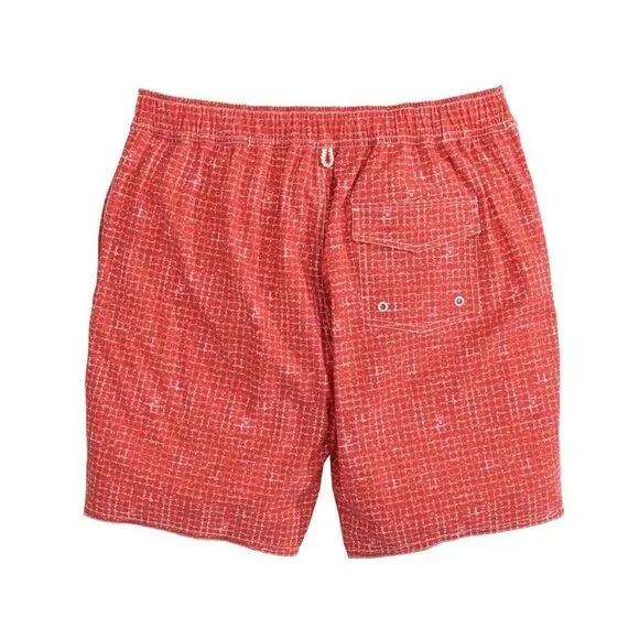 New. Johnnie-O red swim shorts. Small. Retails $89