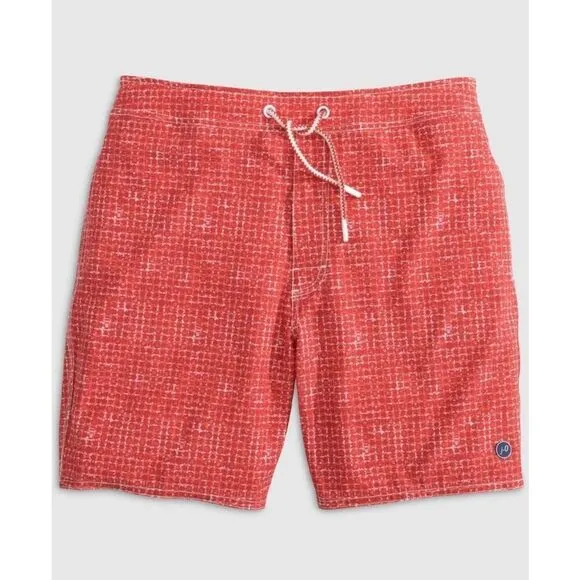 New. Johnnie-O red swim shorts. Small. Retails $89