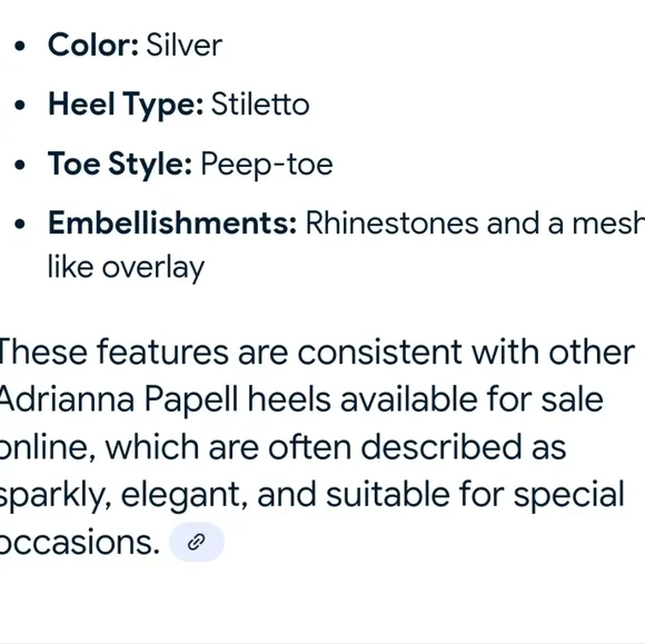 NIB Adrianna Papell Women's Silver Peep-Toe Shoes 6.5M