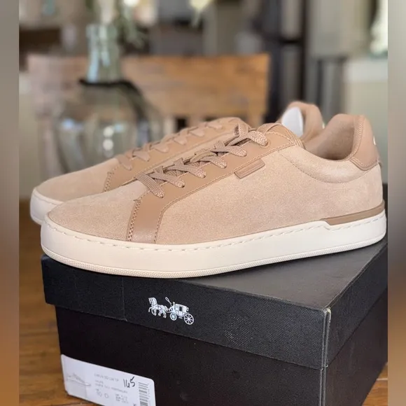 NIB COACH Signature Low Line Men's Suede Sneakers Mens Sz 10D