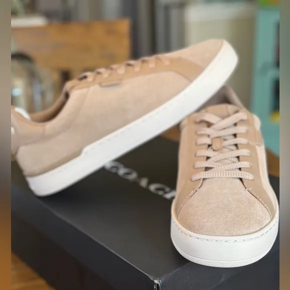 NIB COACH Signature Low Line Men's Suede Sneakers Mens Sz 10D