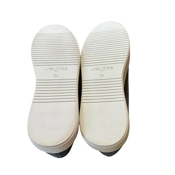 NIB J/Slides NYC NADA Pewter Metallic Suede Faux Fur Lined Slip On Shoes